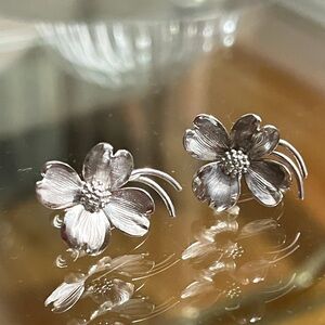 Dogwood Sterling Silver Floral Earrings